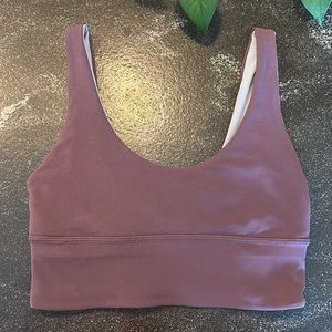 lululemon align reversible bra a/b - size 4 - grape thistle/rhino grey